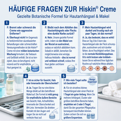 𝐇𝐢𝐬𝐤𝐢𝐧®  2-in-1 Advanced schmerzfreie narbenfreie Hautreparaturcreme – gegen Hautwucherungen, Warzen und sichtbare Hautmakel