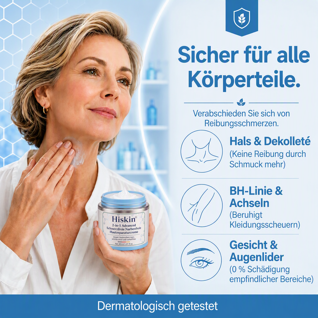 𝐇𝐢𝐬𝐤𝐢𝐧®  2-in-1 Advanced schmerzfreie narbenfreie Hautreparaturcreme – gegen Hautwucherungen, Warzen und sichtbare Hautmakel