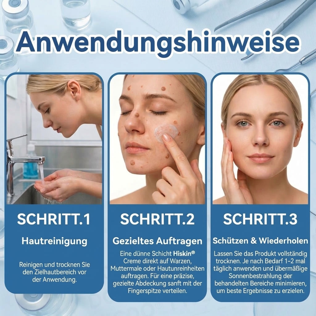 𝐇𝐢𝐬𝐤𝐢𝐧®  2-in-1 Advanced schmerzfreie narbenfreie Hautreparaturcreme – gegen Hautwucherungen, Warzen und sichtbare Hautmakel